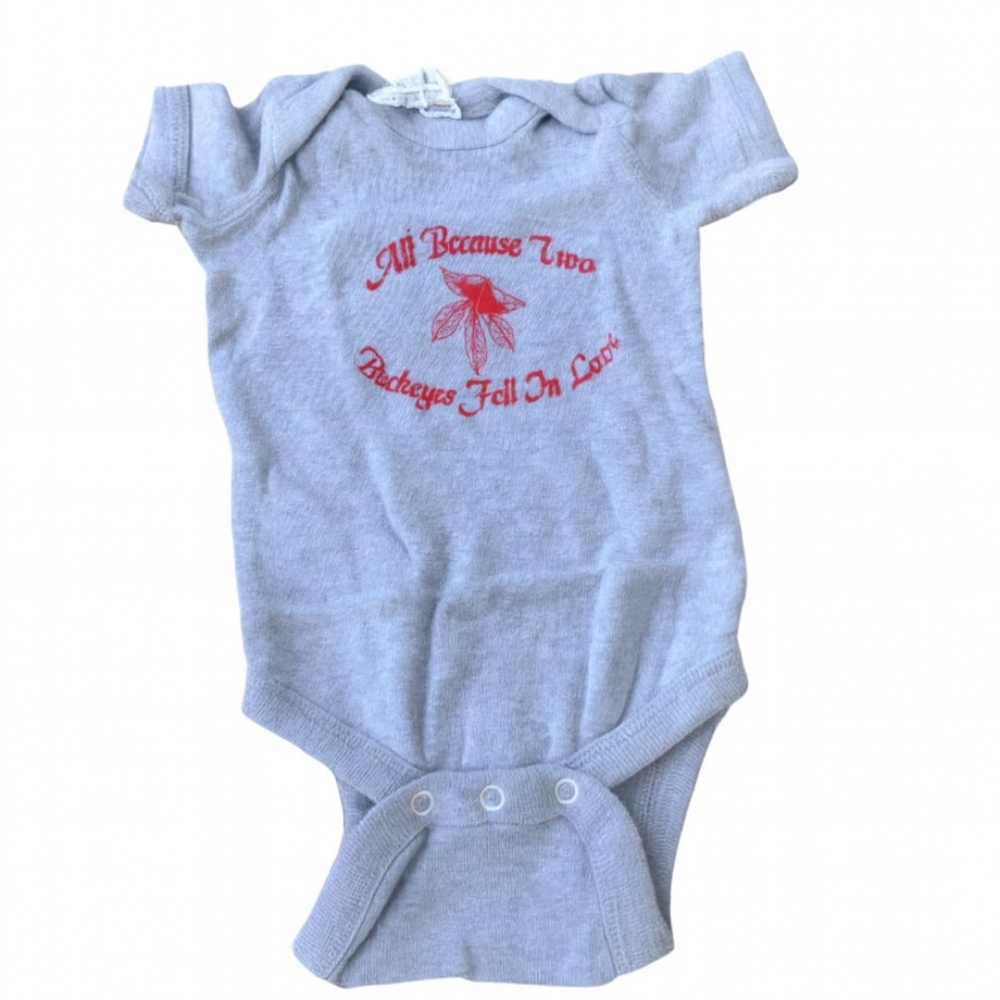 X2) Newborn Gray Onesie | “All Because Two Buckeyes Fell In Love”